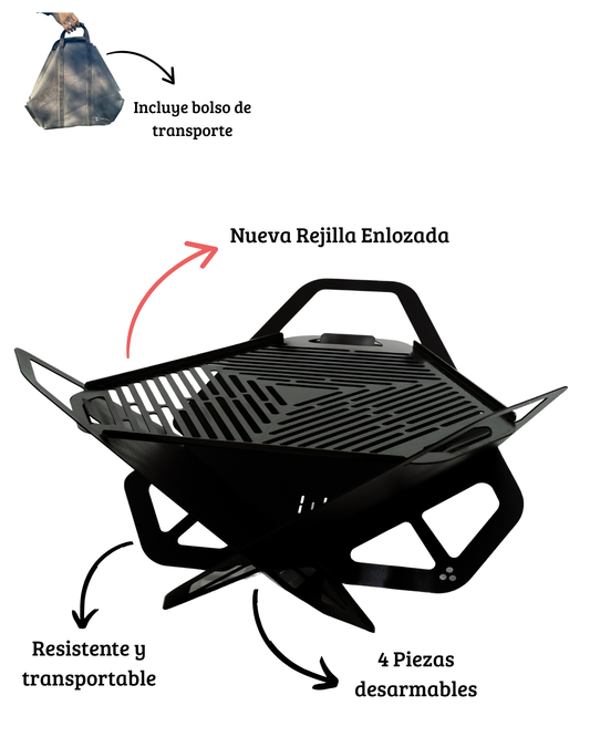 Parrilla desarmable Toro Grill + Bolso de transporte