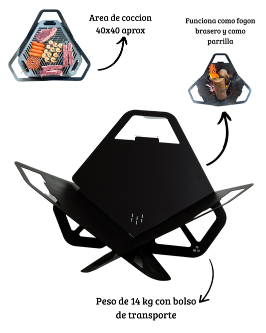 Parrilla desarmable Toro Grill + Bolso de transporte